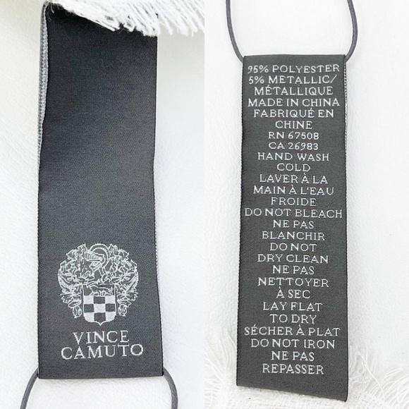 Vince Camuto Wrap Scarf Winter White Fringed Shawl Topper Metallic Gift New NWT - Picture 4 of 8